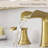 8 Inch Widespread Bathroom Faucet, Gold Finish, 3 Hole, Double Lever Handle, With Pop Up Drain Hose Hole Sink Gold, And Flexible Kit