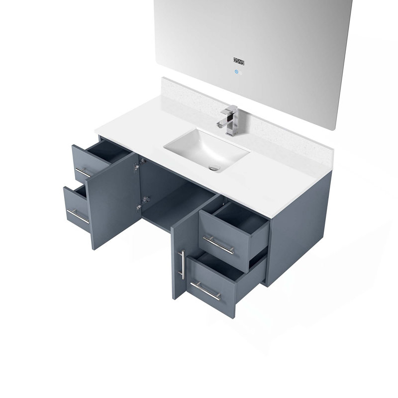 Ensemble de meuble-lavabo avec robinet et miroir DEL