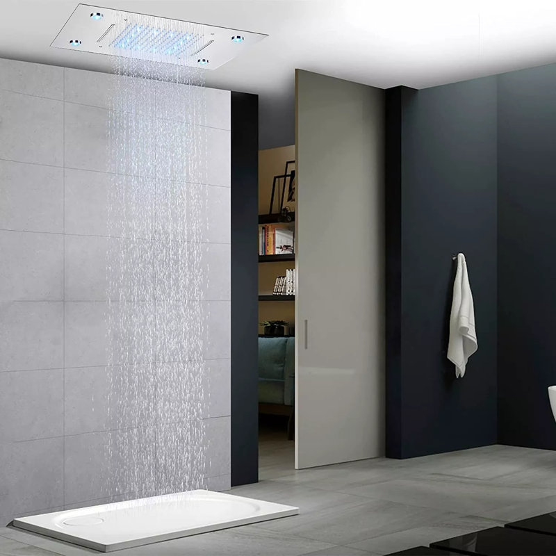 Pomme de douche 2,5 GPM GPM avec DEL basée sur la température