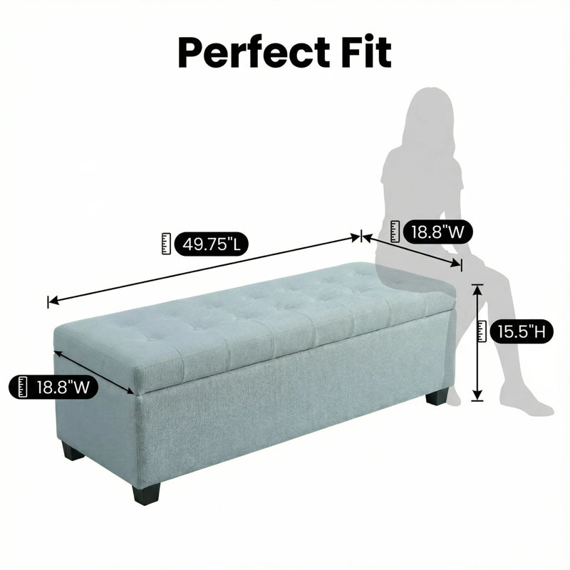 Repose-pieds avec rangement, banc de rangement, banc de chambre d'entrée capitonné