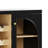 Archline Modern Wine Bar Cabinet - Solid Wood Storage with Glass Doors & Built-In Wine Rack, Medium Wood Tone