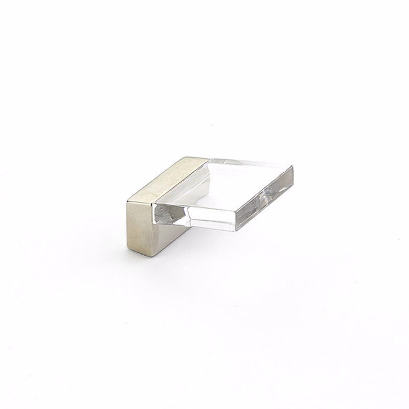 Positano Finger Pull, Satin Nickel/Clear