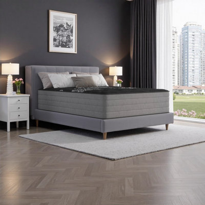 14" Heavy Duty Medium Plush Quilted Twin XL Mattress with Ice Cover & Copper-Infused Memory Foam, Made in USA