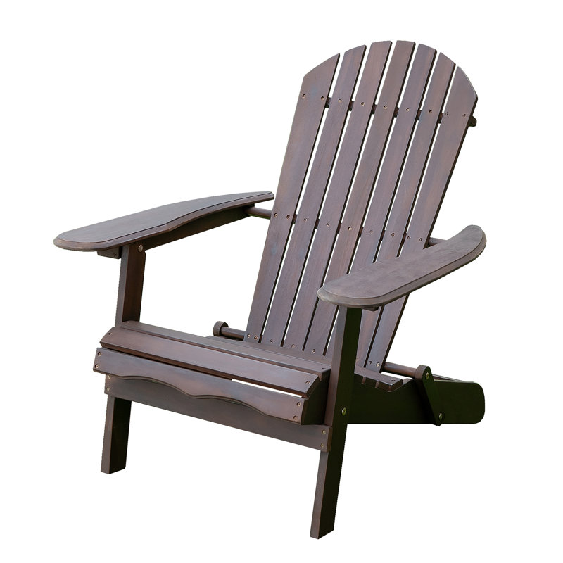 Foldable Outdoor Adirondack Chair, Brown