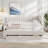 Upholstered Daybed With Trundle, Three Drawers And Vertical Striped Design-870243475-870243470