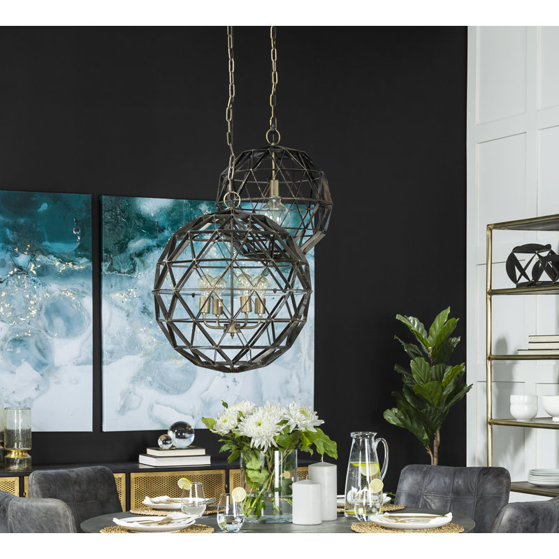 Luminaire suspendu sphère 4 lumières Brundidge Dyson II