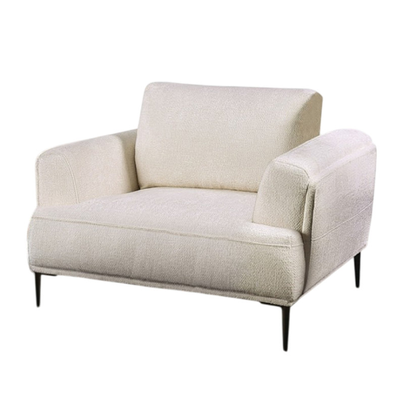 Chaise d'appoint Batty, dossier ajustable attaché, Blanc