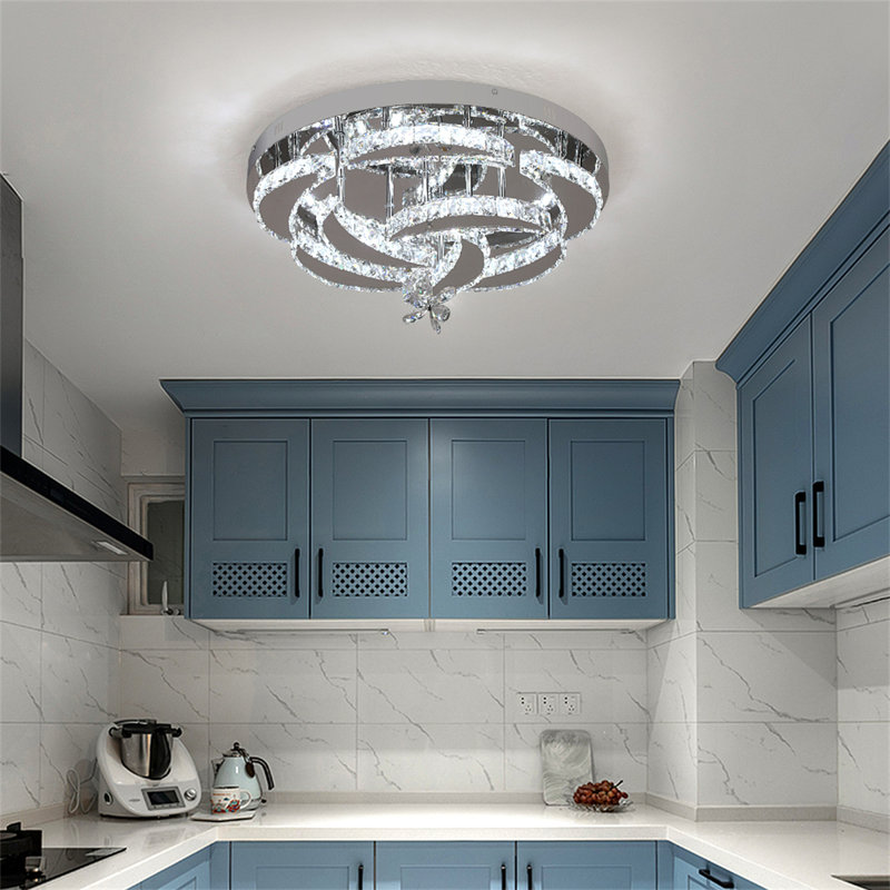 Jooyoung 8 - Light 19.68“ LED Flower Tiered Chandelier with Crystal Accent Variable Light, Chrome, No, No