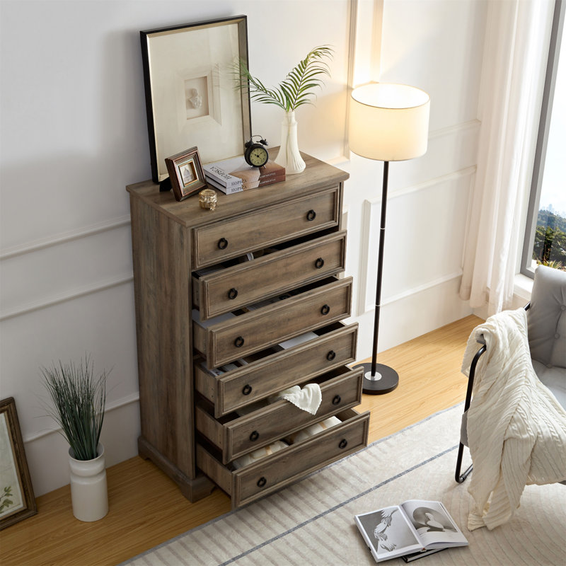 Commode 6 tiroirs Modern, Gris délavé