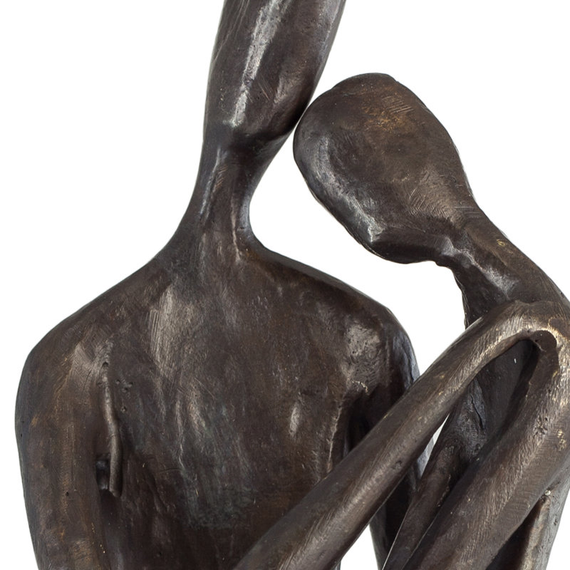 Grand couple abstrait Heroux embrassant une sculpture en fer