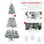Décoration de Noël d'arbre de Noël artificielle haute 7,5 pi avec 1188 branches floquées par la neige, 500 lumières DEL chaudes, ouverture automatique