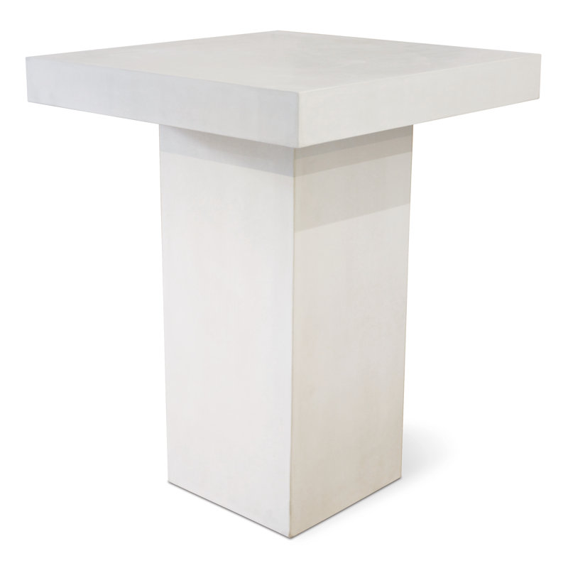 Perpetual Outdoor Square Bar Table, Ivory White