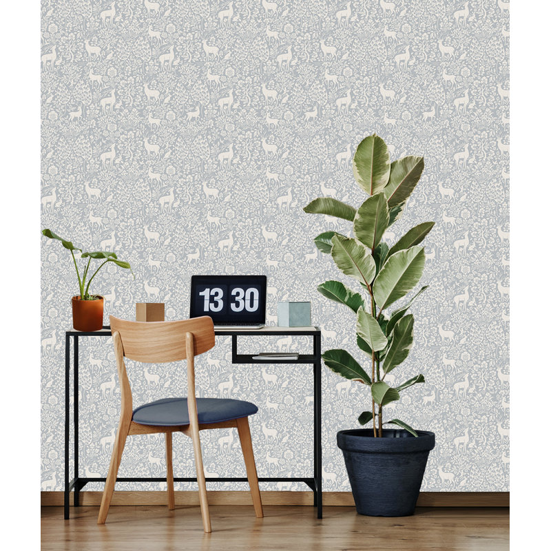 Papier peint texturé non tissé bleu pacifique, Bleu