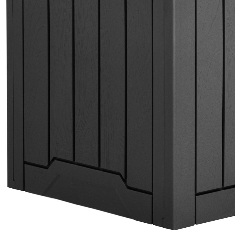Edrosie Inc 22 " W 31 Gallons Water Resistant Resin Lockable Deck Box, Black