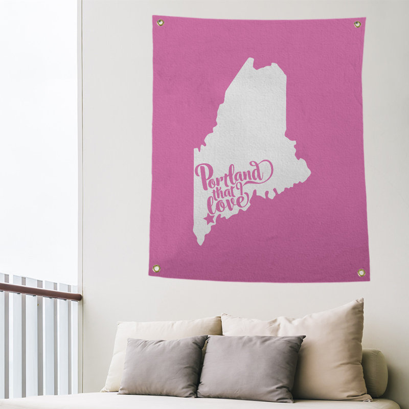 Tapisserie murale pour maine portland, H 36 po x l 26 po, Rose