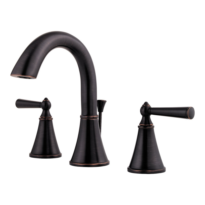 Robinet pour salle de bain à poignée double avec drain Saxton, Bronze toscan
