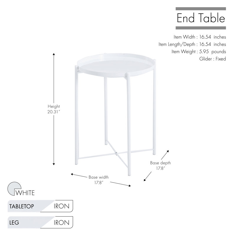 Table de bout Corkhill, Blanc