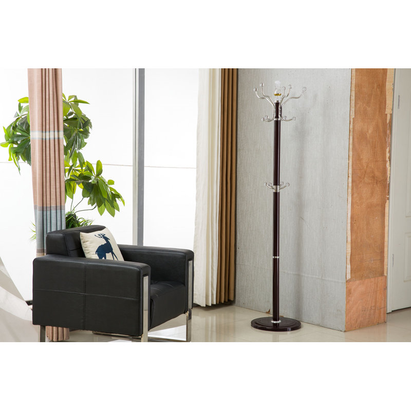 Fenstermacher Marble Freestanding Coat Rack, Brown