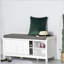 Repose-pieds avec étagère à chaussures avec portes coulissantes, tablettes réglables, 6 compartiments et siège rembourré-734377592