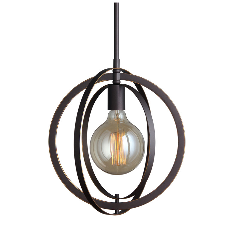 Luminaire sphère suspendu 1 lumières simple Heatherly, Bronze