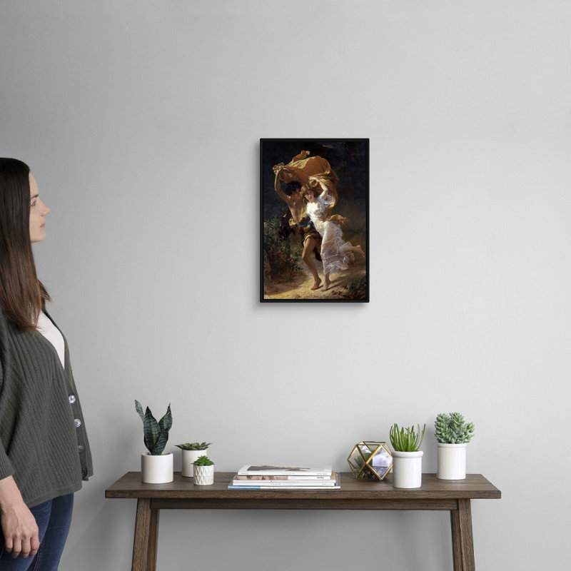 « The Storm » par Pierre Auguste cot-impression, H 32 po x l 22 po x P 1,75 po, Cadre noir