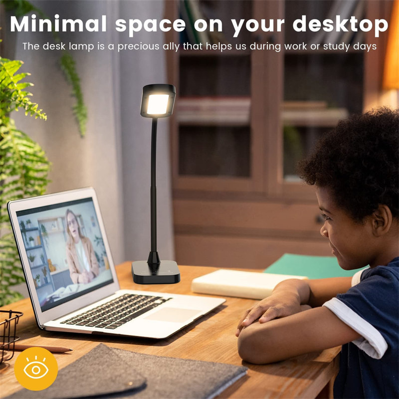 LED Desk Lamp, 12W Dimmable Table Lamp With USB Charging Port, 7 Brightness Levels, 5 Color Temperatures, Touch Control, Timer, Night Light, Memory Function Desk Light For Study