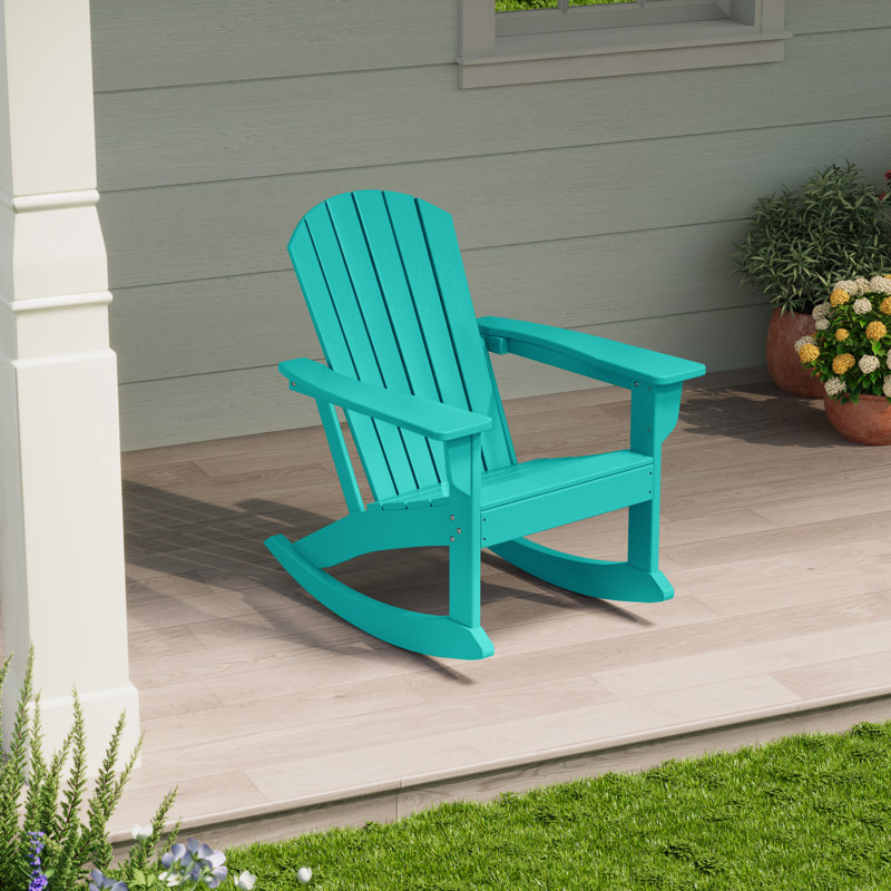 Chaise Adirondack berçante en PEHD Altura, Turquoise