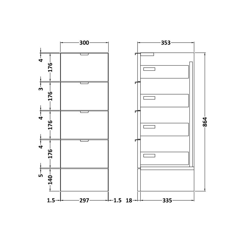 Fusion Linen Cabinet, Gloss White