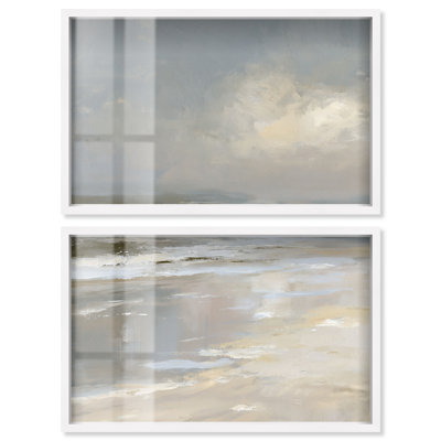 Décoration murale côtière « Plage pâle » par Art Remedy, ensemble de 2