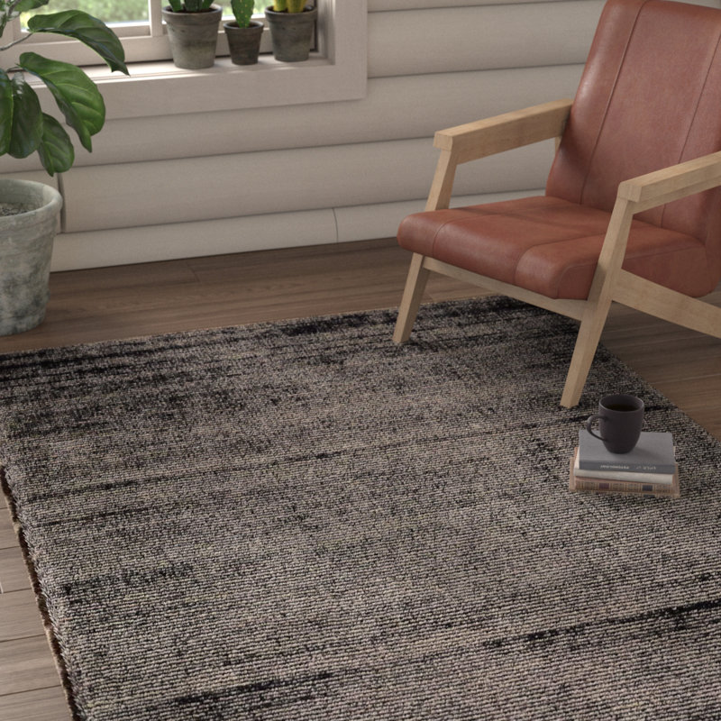 Shiey Solid Colour Wool Area Rug, Rectangle 150 x 230cm
