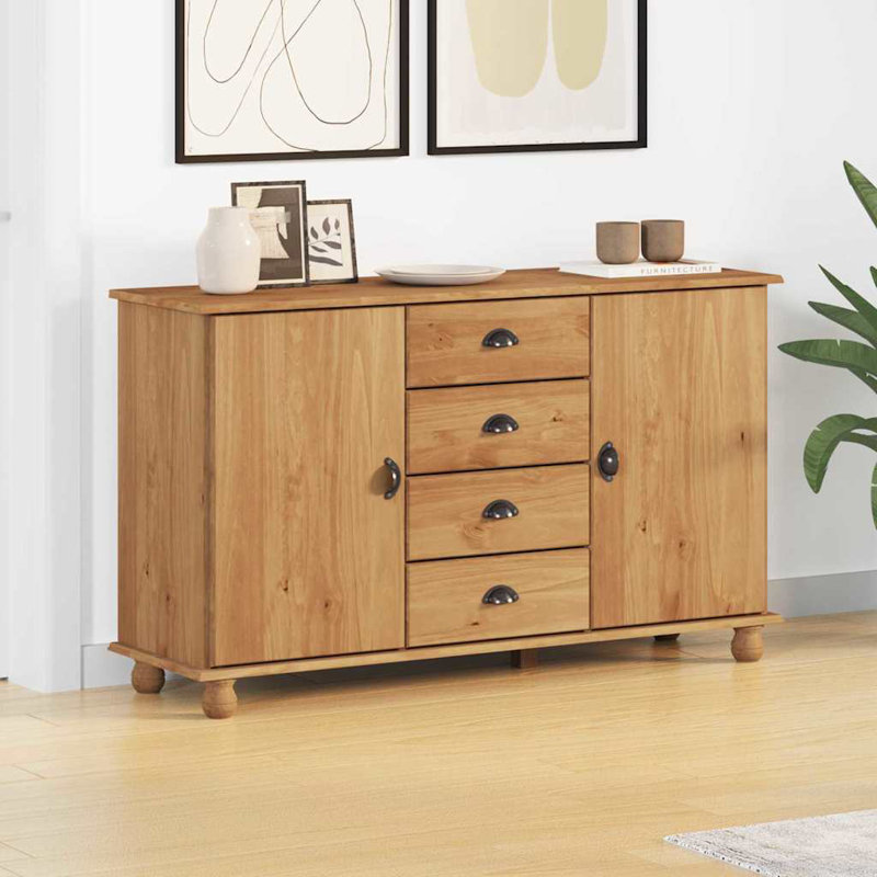 133.5cm Solid Wood Sideboard, Brown