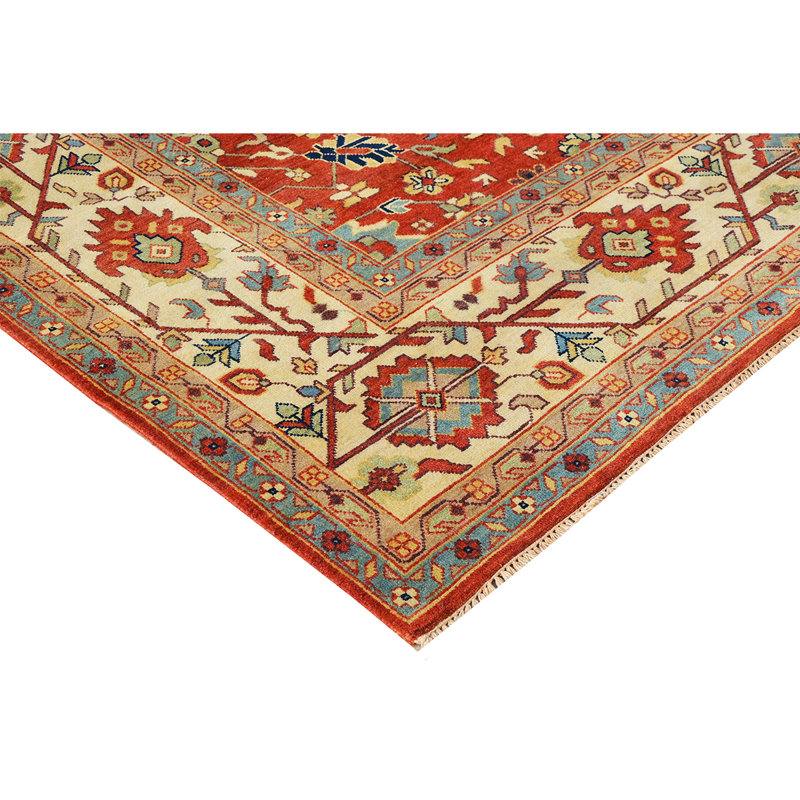 Oriental Area Rug in Rust/Beige/Brown, Rectangle 6' x 9'