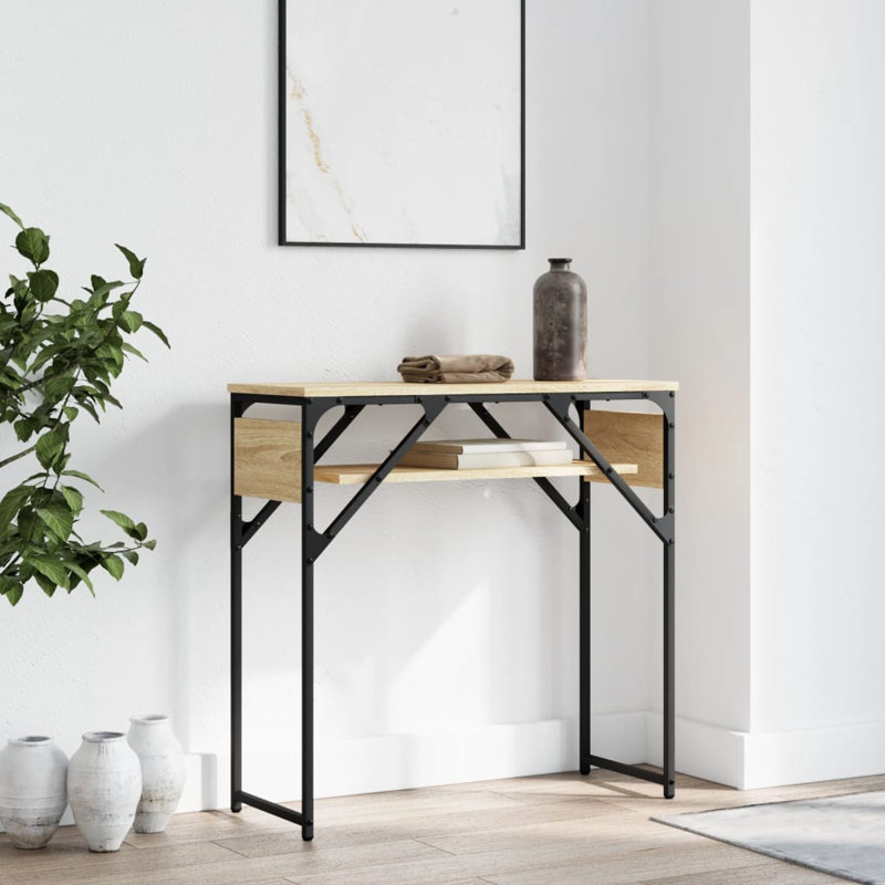 Fishel Console Table, 75 H x 75 W x 30 D cm, Sonoma Oak