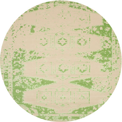 Beige/Tapis décoratif vert