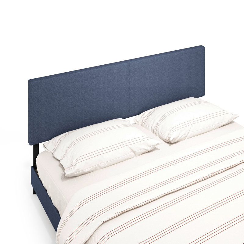 Roanne Upholstered Headboard, King, Blue Denim