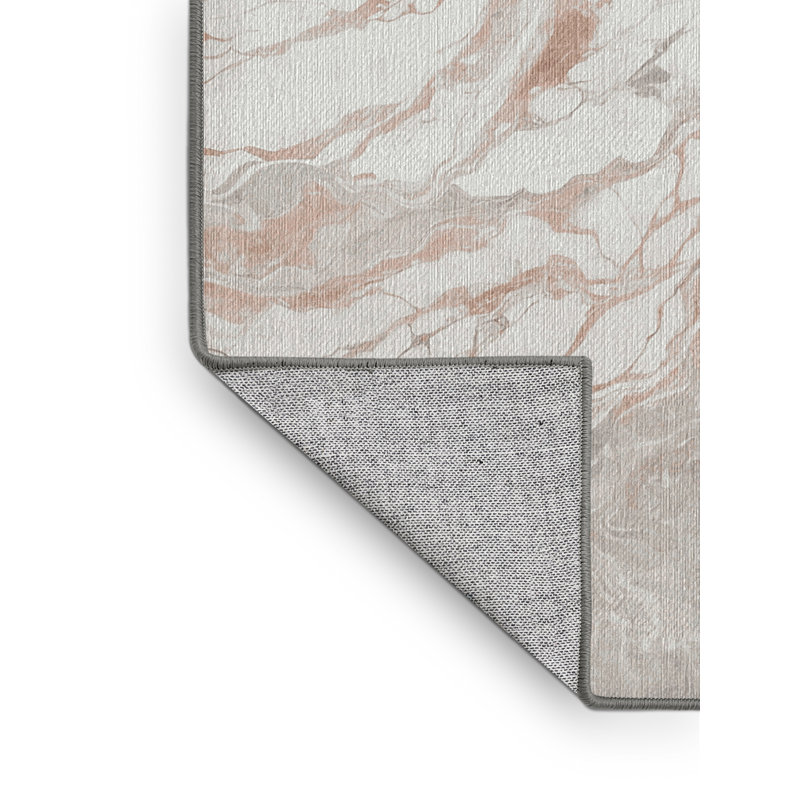 Machine Washable Gray Area Rug, Square 5'