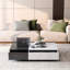 Table basse noire et blanche avec deux compartiments de rangement au look moderne-1495634386