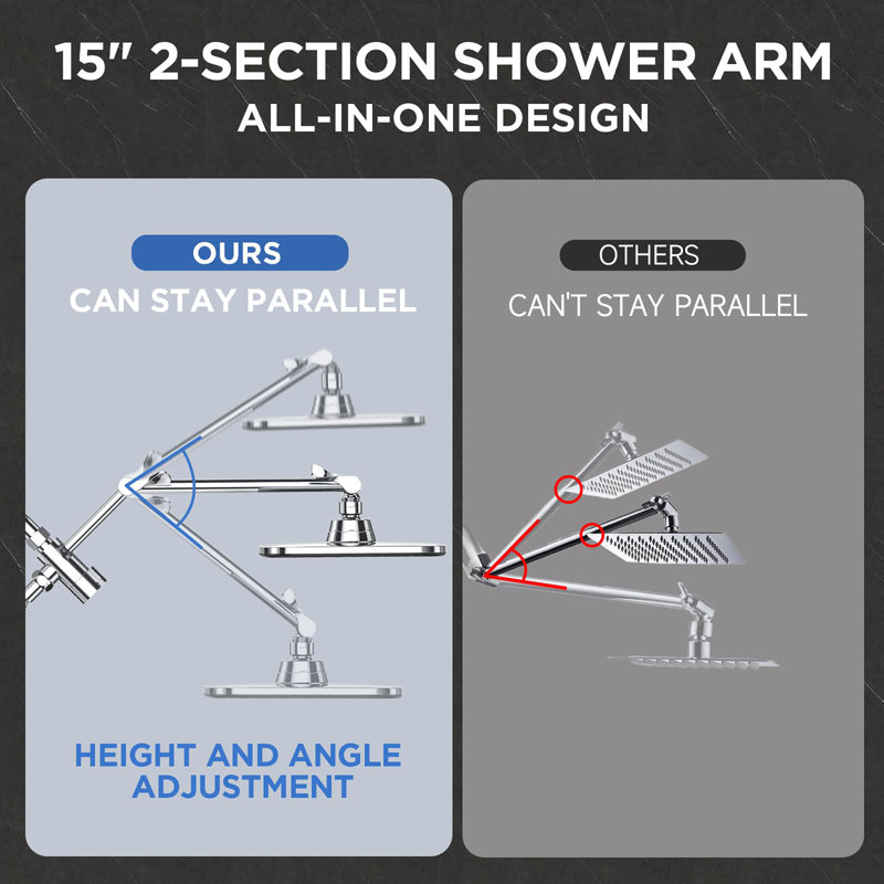 Rain Shower Head and Wide Showerhead Combo, Chrome