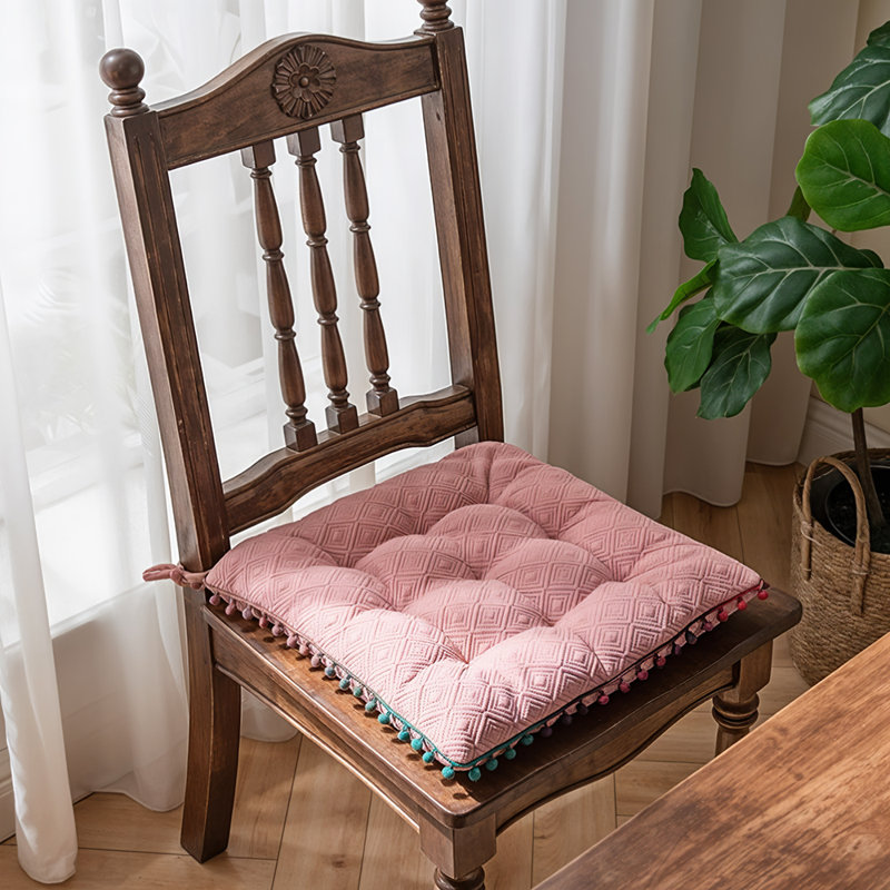 Square Dining Chair Cushion, Pink
