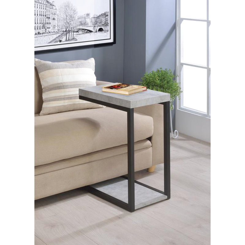 Industrial Cement And Black Snack Table, Practical Attractive For Homes Elegant