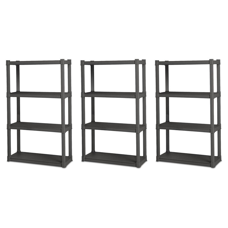 Étagère de rangement en plastique avec 4 tablettes Sterilite