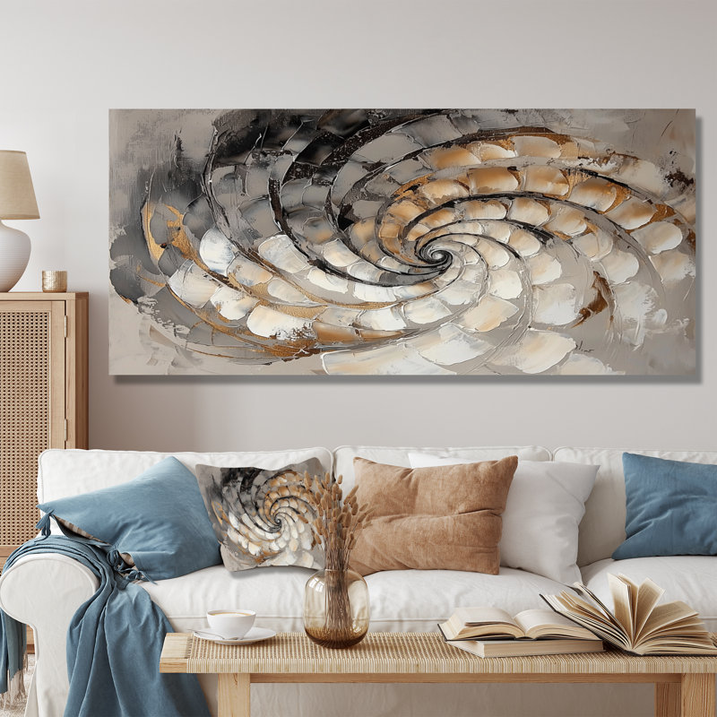 Luminous Abstract Spiral II - Waves Metal Wall Art, Modern Metal Print, 28" H x 60" W x 0.84" D