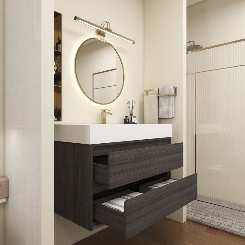 Base de meuble-lavabo Victoria seulement, Chêne gris