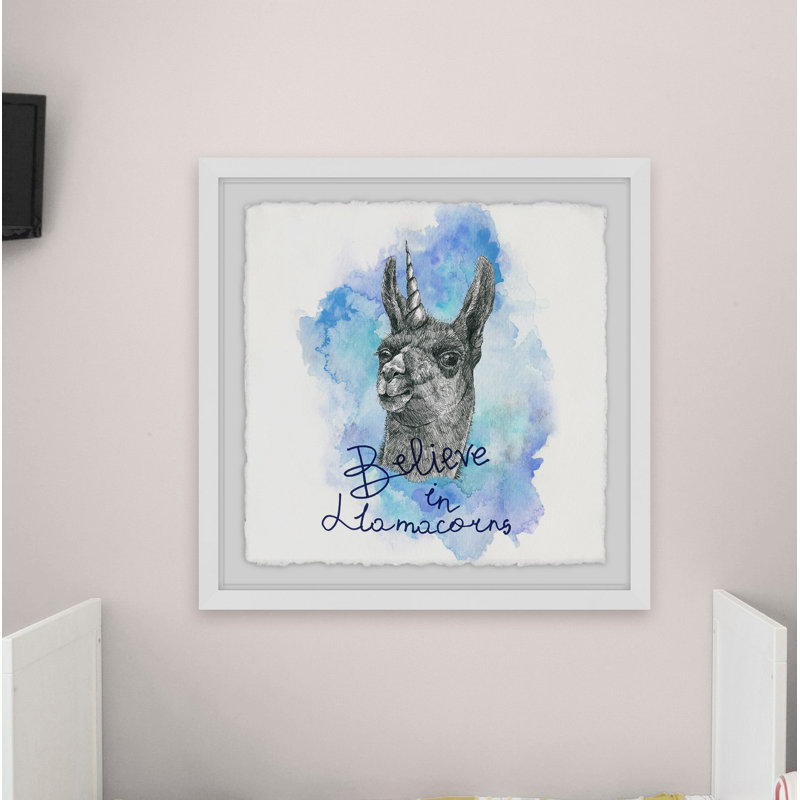 Imtiyaz «Llamacorns», reproduction encadrée, H 32 po x l 32 po