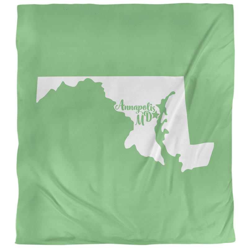 Housse de couette simple annapolis Maryland, Housse de couette pour grand lit, Vert, Polyester brossé