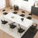 Louida 9 - Piece 110.24" Extendable Sintered Stone Dining Table with 8 Fabric Chairs Dining Set