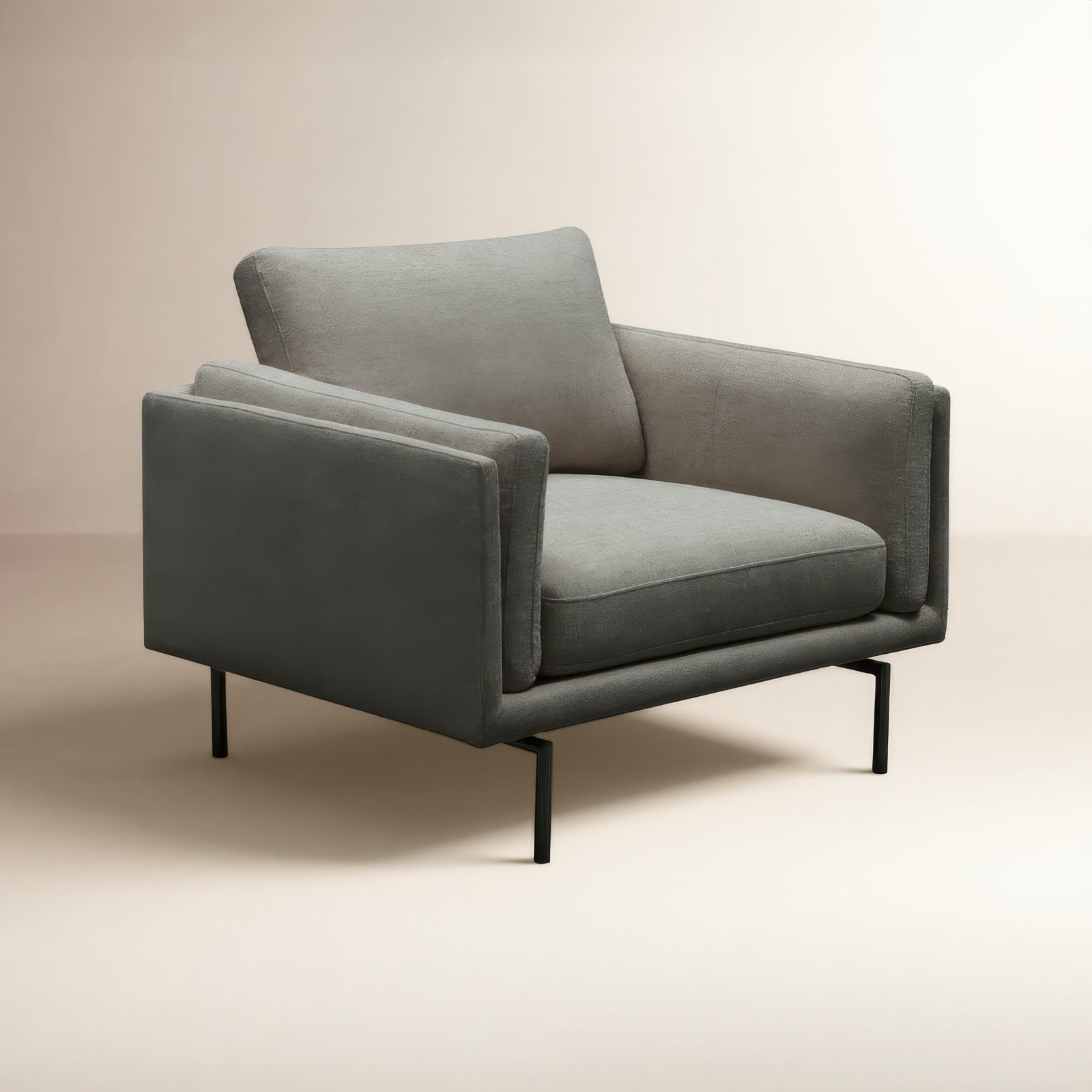 Elenora Pine Armchair, Charcoal Performance