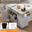 Îlot de cuisine avec armoire de rangement, poubelle, support à épices et tiroir-1047172456