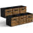 Cube Storage Bins, Cube Storage Organizer With Handles, Foldable Storage Cubes, Cubby Bins, Wood Print Storage Bins, Fit Cube Storage Unit, Rustic Brown, 13 Inch 6-Pack