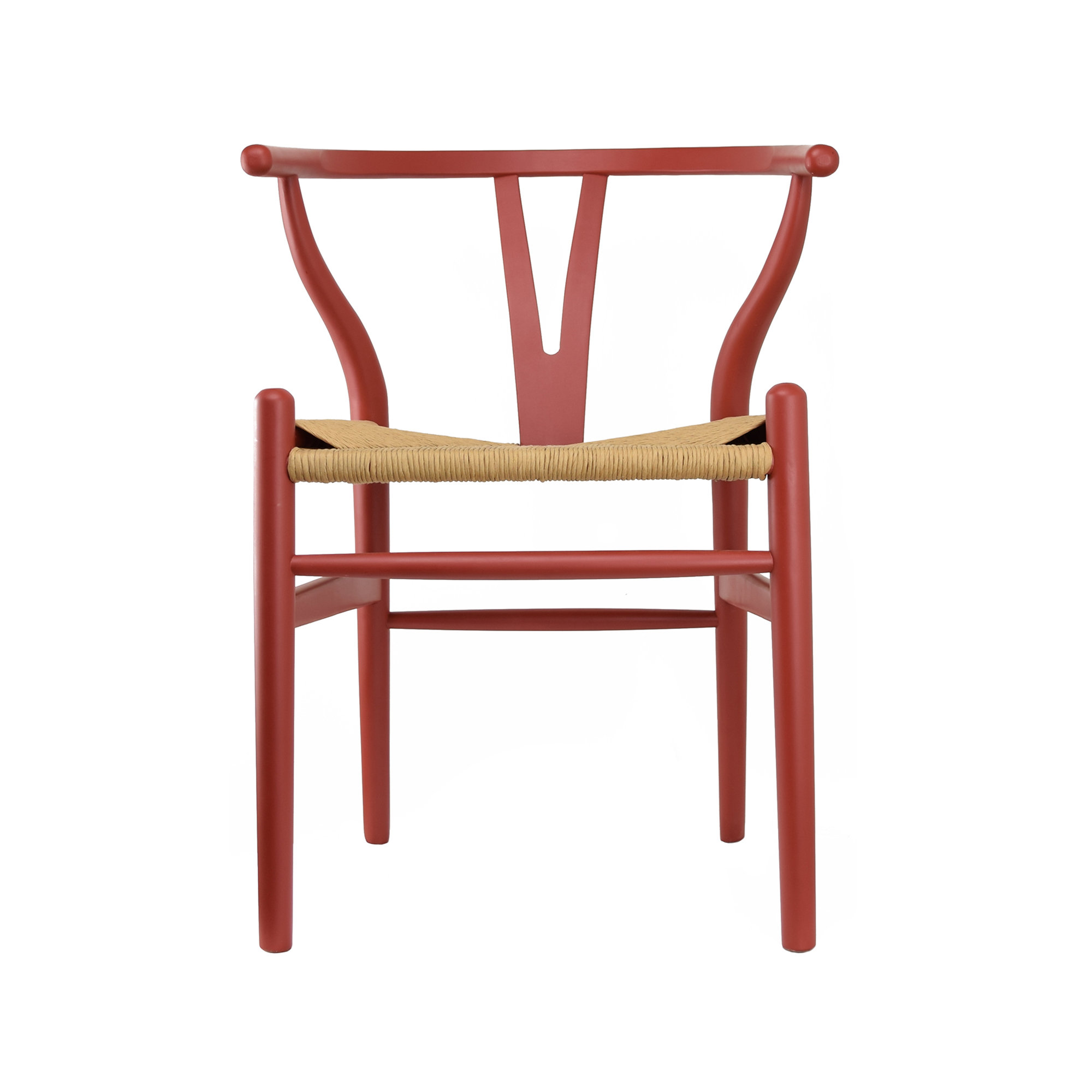 Baruti Wooden Wicker Dining Chair, Red/Beige